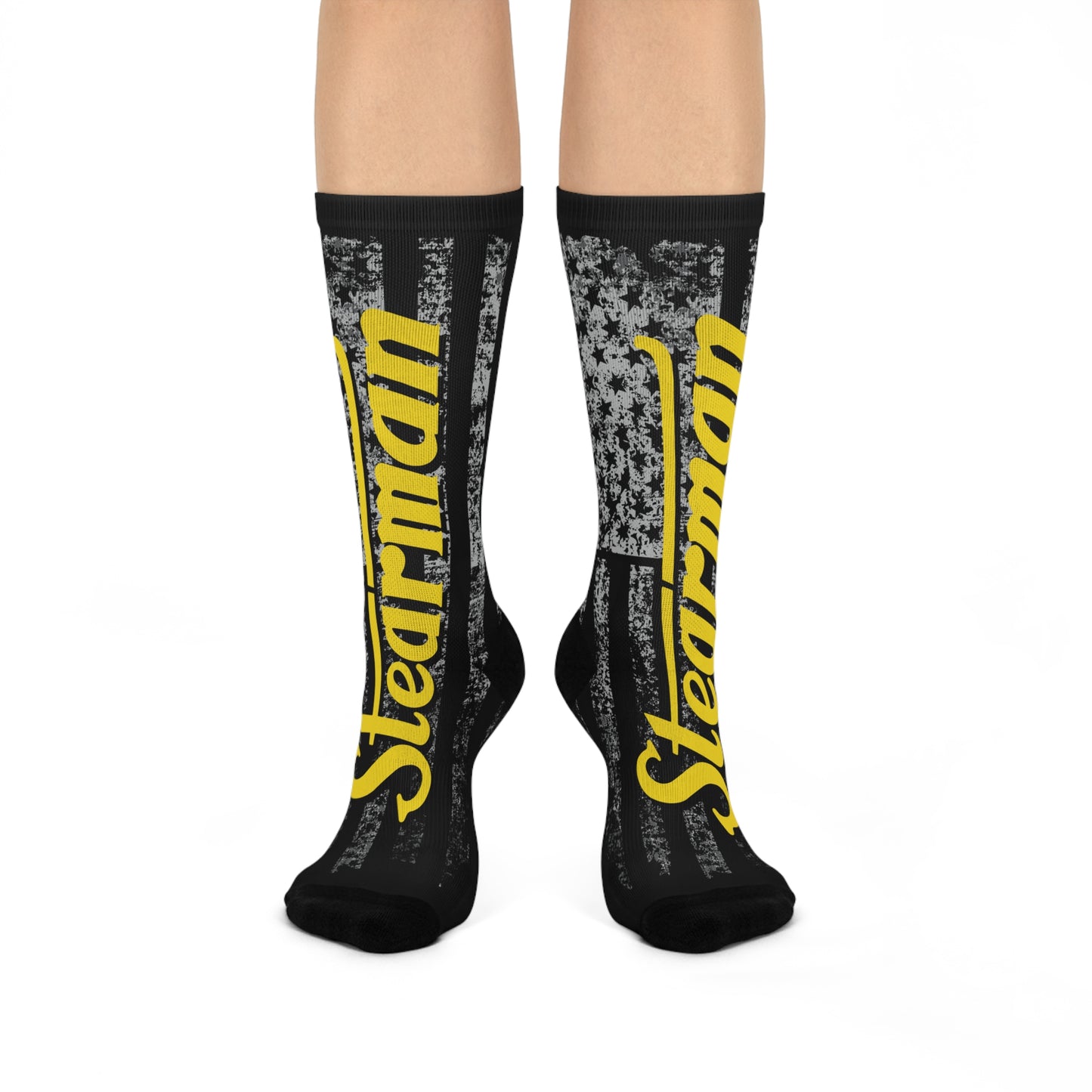 Comfortable Stearman Logo Crew Socks for Everyday Wear, Unique Gift, Cozy Home Accessories, Fun Sock Collection, Fashionable Feet