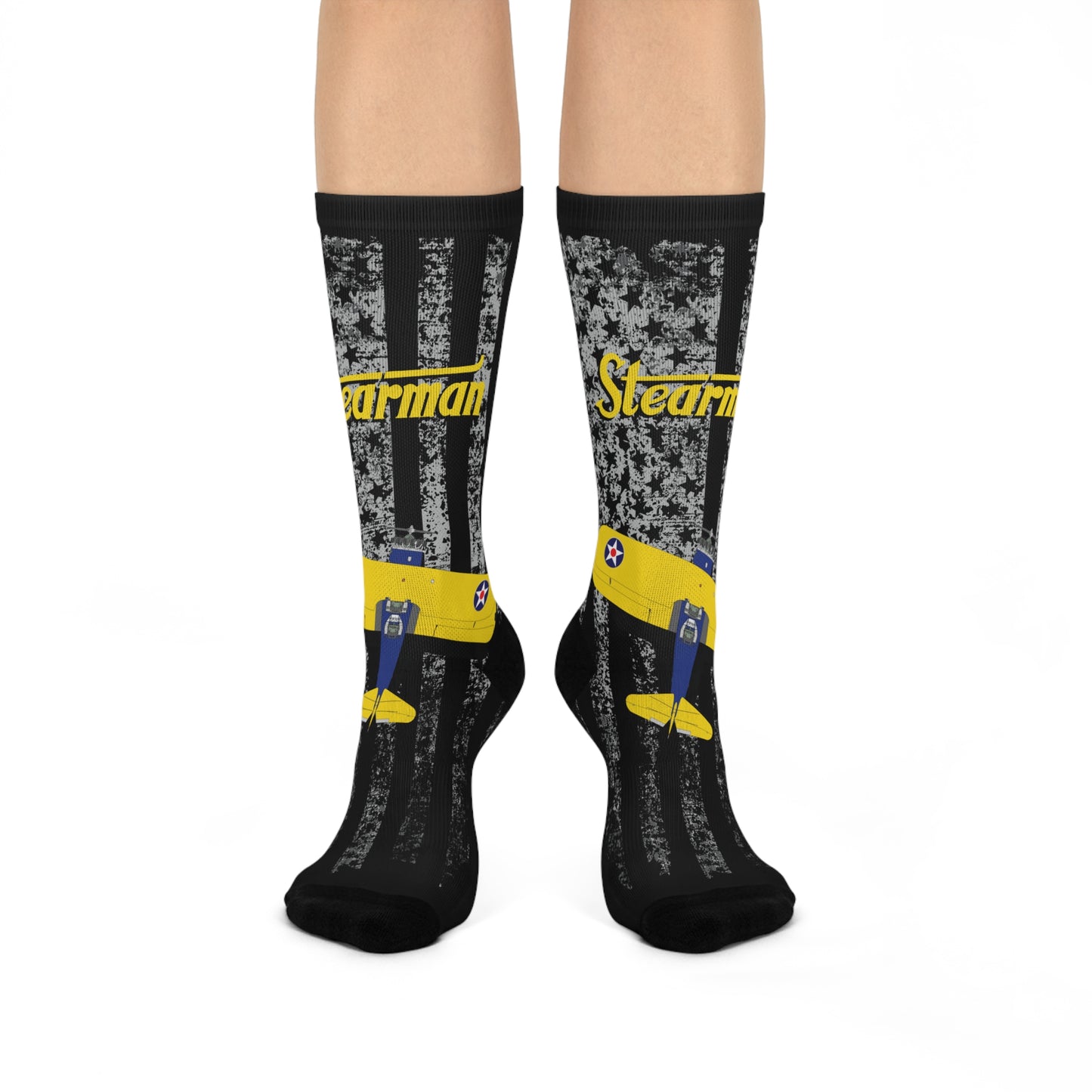 Comfortable Stearman Crew Socks for Everyday Wear, Unique Gift, Cozy Home Accessories, Fun Sock Collection, Fashionable Feet